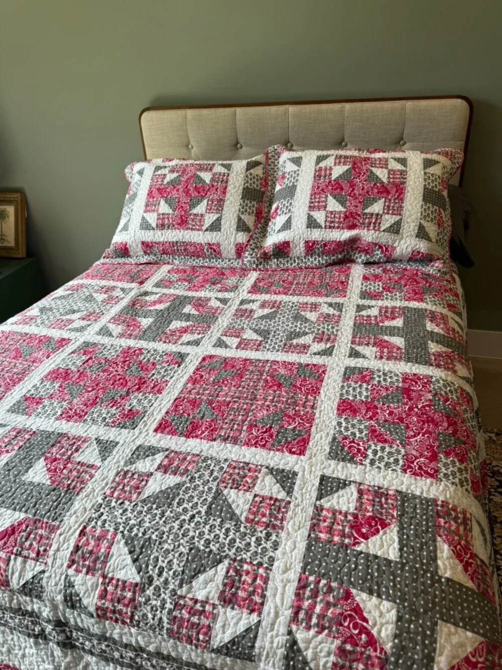 Vera Bradley Twirly Bird Pink Limited Edition Quilt Full Queen + 2 Matching Sham